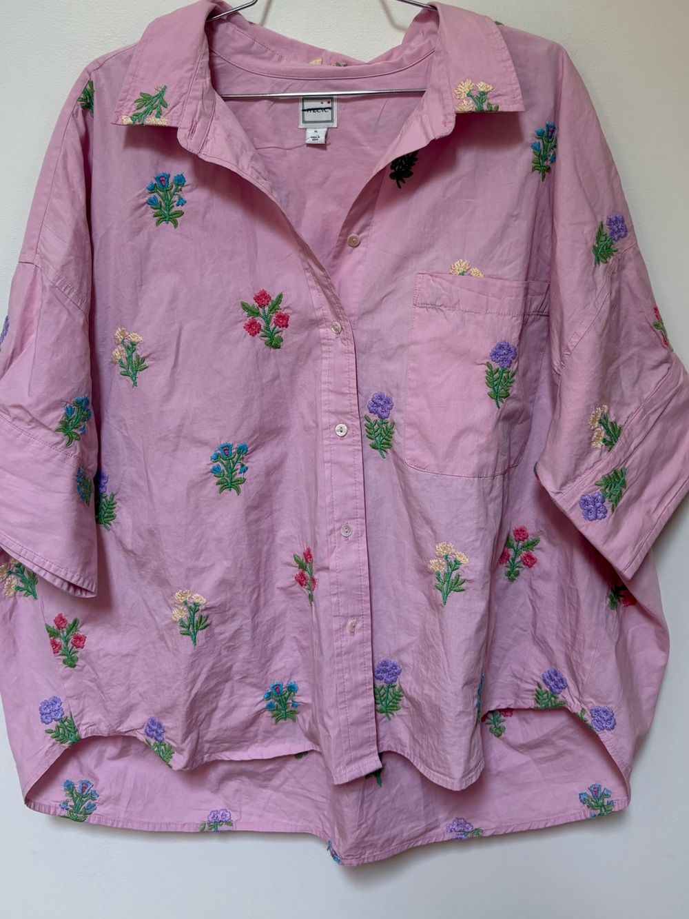 NWOT Maeve Mabel Boxy Embroidered Oxford Shirt Size XL - Picture 4 of 15